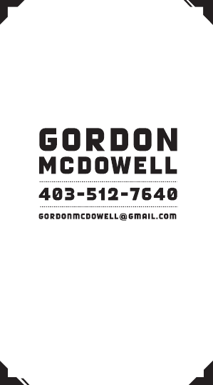 gordon mcdowell - business card - back side
